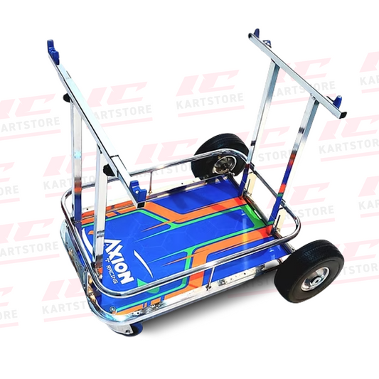 Kart Service TH Chrome Kart Trolley with polished steel frame for racing karts