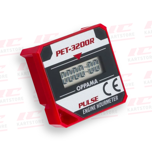 OPPAMA PET-3200R Hour Meter tachometer for 2-stroke and 4-stroke engines, waterproof digital LCD meter – available at IC Kartstore
