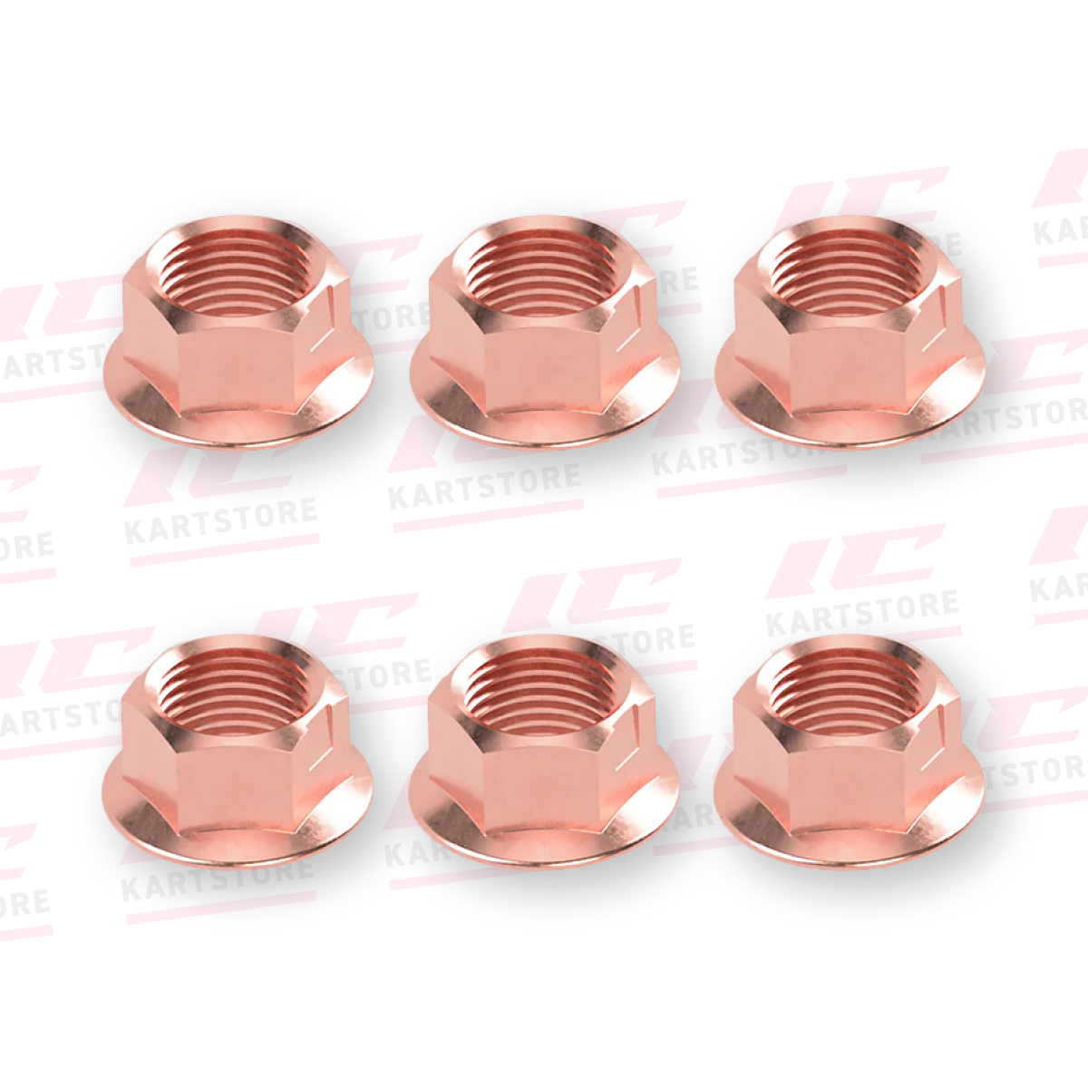 Copper Locking Kart Wheel Stud Nuts – Pack of 6