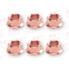 Copper Locking Kart Wheel Stud Nuts – Pack of 6