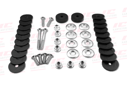 Tillett Low Profile Kart Seat Fitting Kit with bolts, washers and spacers for secure kart seat installation – available at IC Kartstore